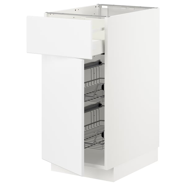 Metod Maximera Base Cab W Wire Basket Drawer Door White Kungsbacka Matt White Ikea