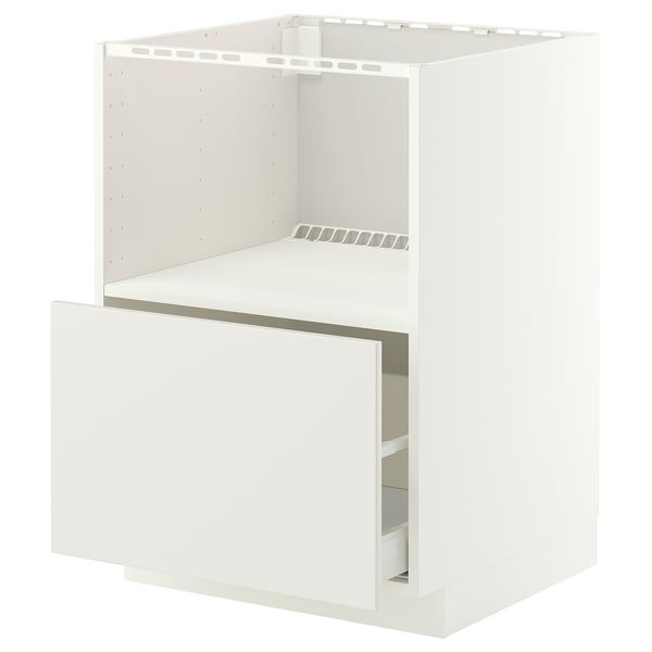 METOD / MAXIMERA Base cabinet f built-in appliances, white/Veddinge white, 60x60x80 cm