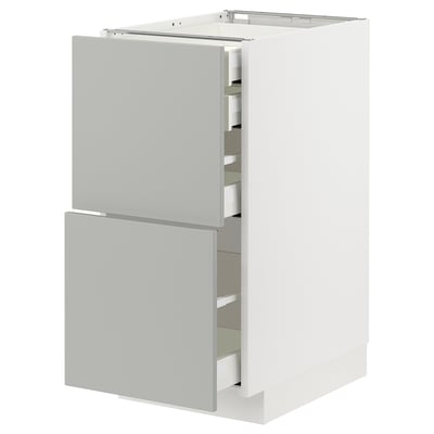 METOD / MAXIMERA Base cb 2 frnts/2 low/1 md/1 hi drw, white/Havstorp light grey, 40x60x80 cm
