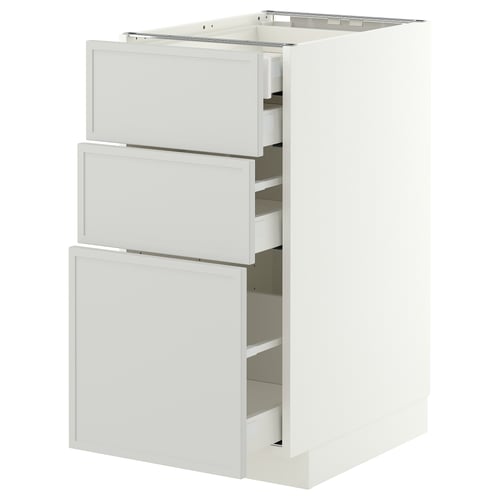 METOD / MAXIMERA Base cb 3 frnts/2 low/1 md/1 hi drw, white/Aspudden light grey, 40x60x80 cm