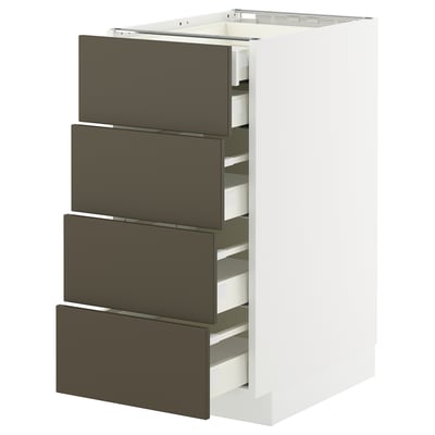 METOD / MAXIMERA Base cb 4 frnts/2 low/3 md drwrs, white/Havstorp brown-beige, 40x60x80 cm