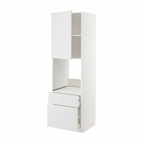 White METOD kitchen unit, modern design with adjustable shelves, measuring 60x60 cm.