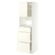 METOD / MAXIMERA High cabinet f built-in appliances, white/Bodbyn off-white, 60x60x200 cm