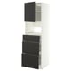 White and black METOD kitchen unit with 3 drawers and shelves.