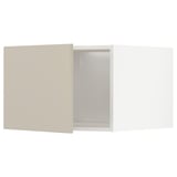 METOD Top cabinet for fridge/freezer, white/Havstorp beige, 60x60x40 cm