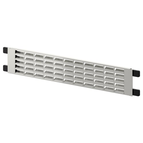 Silver METOD kitchen panel, plastic, rectangular, slatted design.