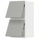 METOD Wall cab horizo 2 doors w push-open, white/Havstorp light grey, 40x37x80 cm