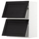 METOD Wall cab horizo 2 doors w push-open, white/Lerhyttan black stained, 60x37x80 cm