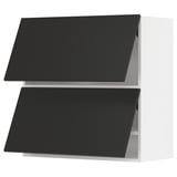 METOD Wall cab horizo 2 doors w push-open, white/Nickebo matt anthracite, 80x37x80 cm