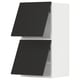 METOD Wall cab horizo 2 doors w push-open, white/Nickebo matt anthracite, 40x37x80 cm