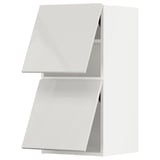 METOD Wall cab horizo 2 doors w push-open, white/Ringhult light grey, 40x37x80 cm