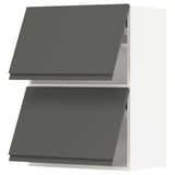 METOD Wall cab horizo 2 doors w push-open, white/Voxtorp dark grey, 60x37x80 cm
