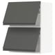 METOD Wall cab horizo 2 doors w push-open, white/Voxtorp dark grey, 60x37x80 cm