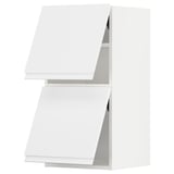 METOD Wall cab horizo 2 doors w push-open, white/Voxtorp matt white, 40x37x80 cm