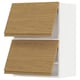 METOD Wall cab horizo 2 doors w push-open, white/Voxtorp oak effect, 60x37x80 cm