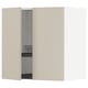 METOD Wall cabinet w dish drainer/2 doors, white/Havstorp beige, 60x37x60 cm