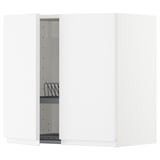 METOD Wall cabinet w dish drainer/2 doors, white/Voxtorp matt white, 60x37x60 cm