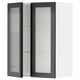 METOD Wall cabinet w shelves/2 glass drs, white/Hejsta anthracite reeded glass, 60x37x80 cm
