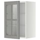 METOD Wall cabinet w shelves/glass door, white/Bodbyn grey, 40x37x60 cm