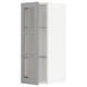 METOD Wall cabinet w shelves/glass door, white/Bodbyn grey, 30x37x80 cm