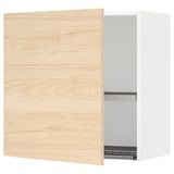 METOD Wall cabinet with dish drainer, white/Askersund light ash effect, 60x37x60 cm