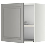 METOD Wall cabinet with dish drainer, white/Bodbyn grey, 60x37x60 cm
