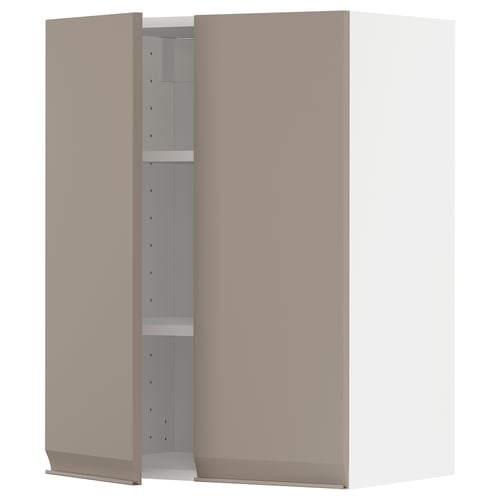 A modern kitchen cabinet named METOD with a slim grey-beige door and integrated handles.