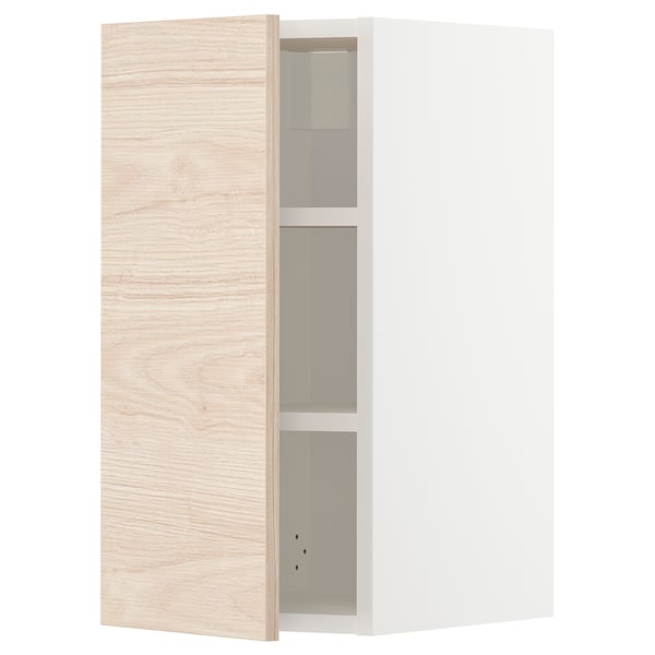 METOD Wall cabinet with shelves, white/Askersund light ash effect, 30x37x60 cm