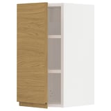 METOD Wall cabinet with shelves, white/Voxtorp oak effect, 30x37x60 cm