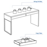 MICKE Desk, white, 142x50 cm