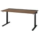 Option: MITTZON Desk, walnut veneer/black, 160x80 cm
