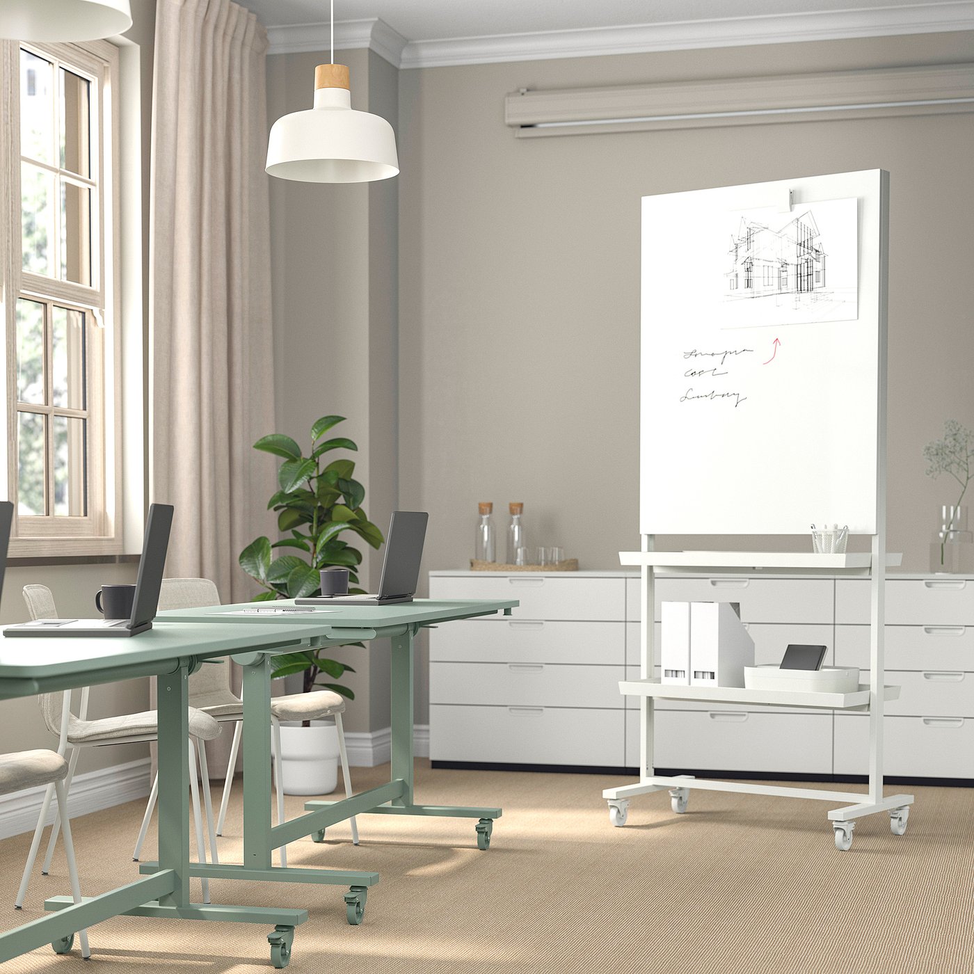 MITTZON Frame with castors - white 85x205x50 cm — image 4