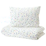 MÖJLIGHET Duvet cover and pillowcase, white/mosaic patterned, 150x200/50x80 cm