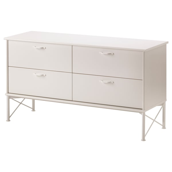 MUSKEN Chest of 4 drawers, white, 118x65 cm