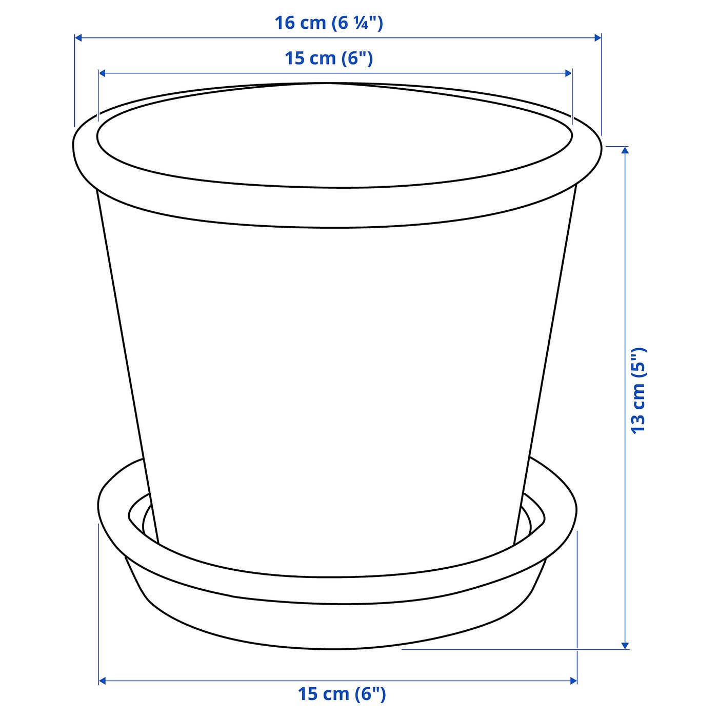 MUSKOTBLOMMA Plant pot with saucer - in/outdoor terracotta 12 cm — image 7