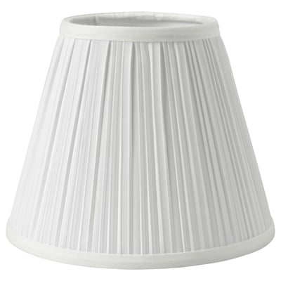 Bell-shaped MYRHULT lamp shade, pleated polyester, soft light.