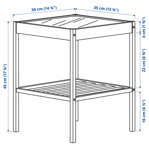 Illustration with measurements for the product: NESNA.