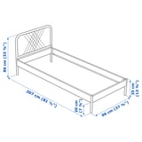 NESTTUN Bed frame, white/Luröy, 90x200 cm
