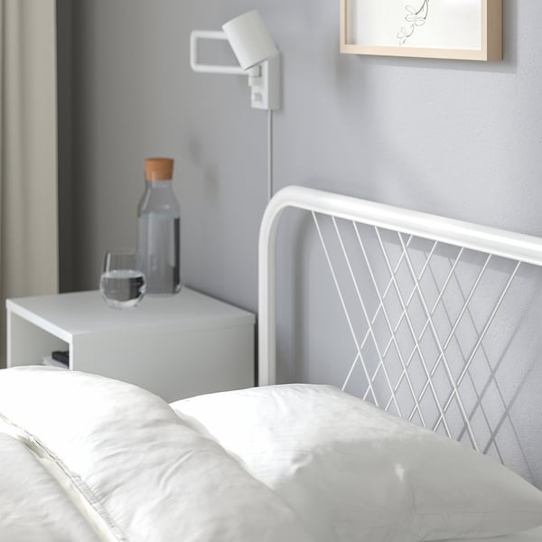 NESTTUN Bed frame, white/Luröy, 90x200 cm
