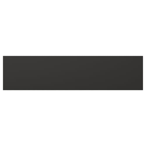 Black rectangular NICKEBO wall panel, sleek and modern, made from recycled materials.