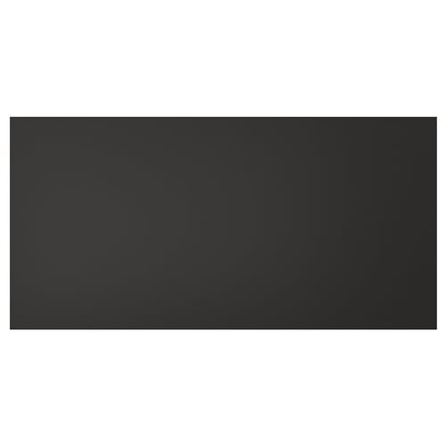Black rectangular object, possibly a furniture front panel with sleek, modern design.