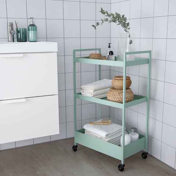 NISSAFORS Trolley, pale green, 50.5x30x83 cm