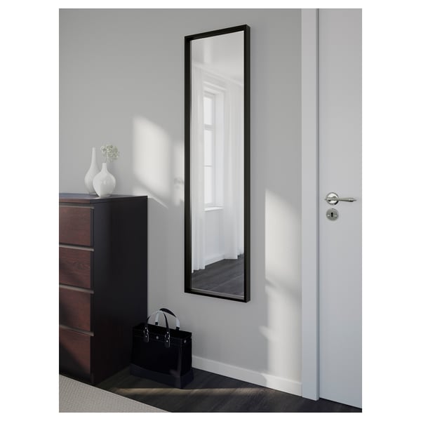 NISSEDAL Mirror, black, 40x150 cm IKEA