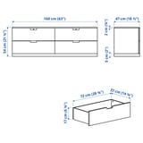 NORDLI Chest of 4 drawers, white, 160x54 cm