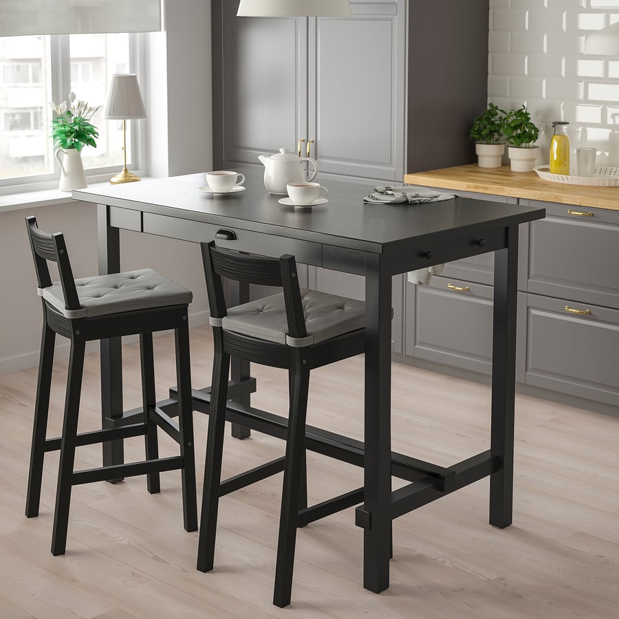 NORDVIKEN bar table, black, 140x80x105 cm IKEA Malaysia