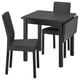 Option: NORDVIKEN / KÄTTIL Table and 2 chairs, black/Knisa dark grey, 74/104x74 cm