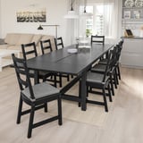 NORDVIKEN / NORDVIKEN Table and 6 chairs, black/black, 210/289x105 cm