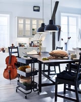 NORDVIKEN / NORDVIKEN Table and 6 chairs, black/black, 210/289x105 cm