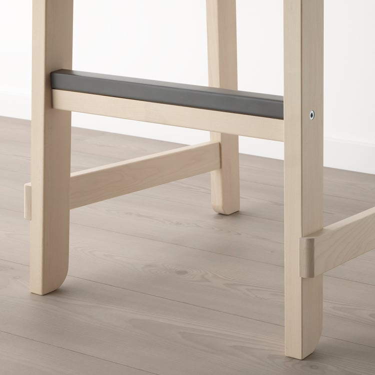 NORRÅKER Bar stool with backrest, birch, 74 cm IKEA