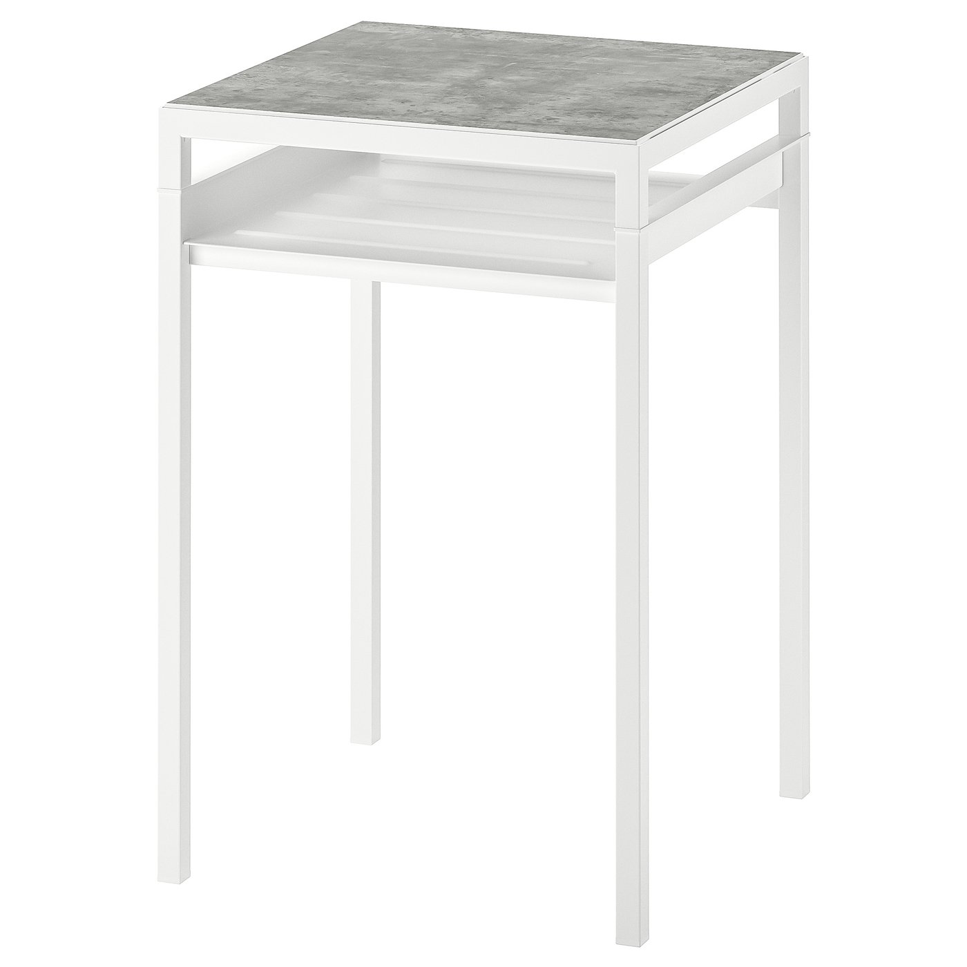 NYBODA Side table w reversible table top, light grey concrete effect